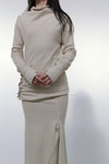 Marc le bihan long net eye skirt 2752 tilleul
